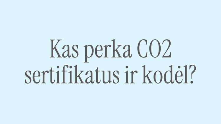 Kas perka CO2 sertifikatus ir kodėl?